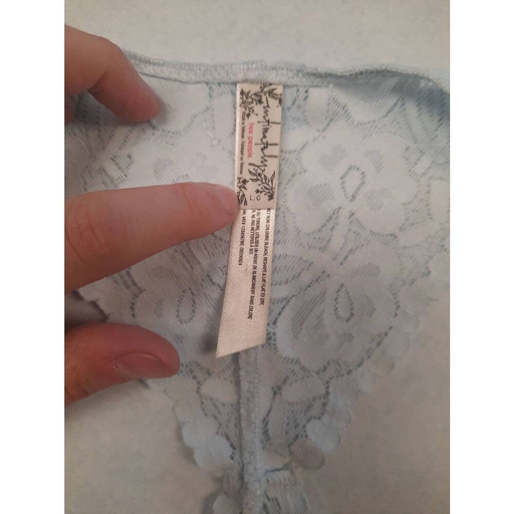 Intimately Free by Free People Size L Light Blue Lace Racerback Bralette Bra - Picture 2 of 3